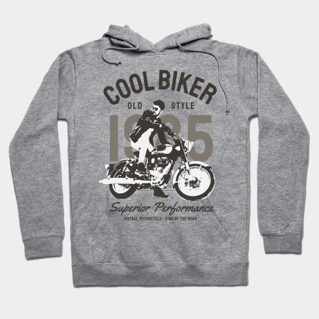 Cool biker vintage road adventure cafe paris retro feel Hoodie by SpaceWiz95